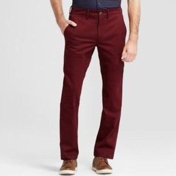 burgundy chino pants
